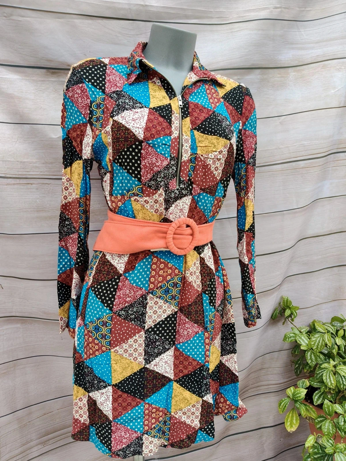 Vintage jurk met opgedrukte patches 💜 – photo 2